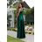 Women's Strapless Long Satin Party Dress (34-42) POLISH FASHION PMLEL24NATHALIE dark green 40