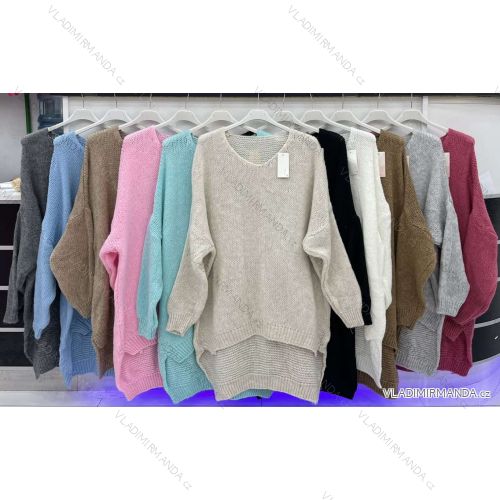 Women's Knitted Extended Long Sleeve Sweater (S/M ONE SIZE) ITALIAN FASHION IMWDT230011