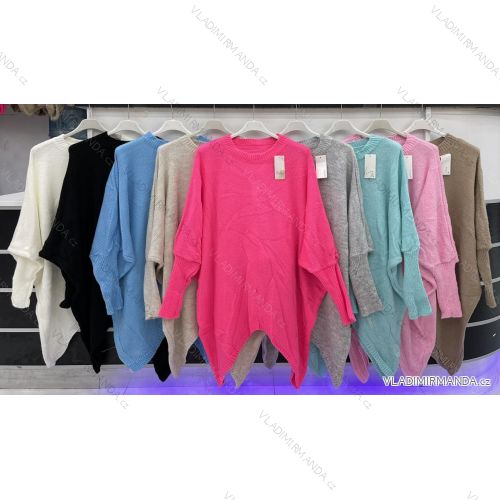 Women's Knitted Extended Long Sleeve Sweater (S/M ONE SIZE) ITALIAN FASHION IMWDT230011