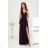 Women's Long Elegant Dress with Wide Straps (SL) FRENCH FASHION FMPEL23VELVET - Colour   black - Size   40