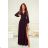 Women's Long Elegant Dress with Wide Straps (SL) FRENCH FASHION FMPEL23VELVET - Colour   black - Size   44