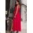 Women's Strapless Long Satin Party Dress (34-42) POLISH FASHION PMLEL24NATHALIE red 42