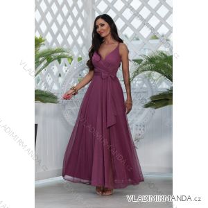 Women's Strapless Long Satin Party Dress (34-42) POLISH FASHION PMLEL24NATHALIE
