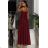 Women's Strapless Long Satin Party Dress (34-42) POLISH FASHION PMLEL24NATHALIE Wine 42