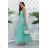 Women's Strapless Long Satin Party Dress (34-42) POLISH FASHION PMLEL24NATHALIE light green 42
