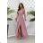 Women's Strapless Long Satin Party Dress (34-42) POLISH FASHION PMLEL24NATHALIE pink 42