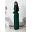 Women's Strapless Long Satin Party Dress (34-42) POLISH FASHION PMLEL24NATHALIE dark green 42