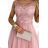 522-1 CATERINA Feminine dress with guipure and delicate tulle - powder pink
