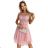 522-1 CATERINA Feminine dress with guipure and delicate tulle - powder pink