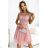 522-1 CATERINA Feminine dress with guipure and delicate tulle - powder pink
