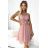 522-1 CATERINA Feminine dress with guipure and delicate tulle - powder pink