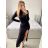Women's Elegant Coat Long Sleeve Dress (S/M ONE SIZE) ITALIAN FASHION IMPGM2311813 S/M black