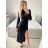Women's Elegant Coat Long Sleeve Dress (S/M ONE SIZE) ITALIAN FASHION IMPGM2311813 S/M black