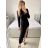 Women's Elegant Coat Long Sleeve Dress (S/M ONE SIZE) ITALIAN FASHION IMPGM2311813 S/M black