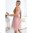 525-2 OLGA tulle dress with a neckline and decorative buckle - dirty pink