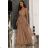 Women's Strapless Long Satin Party Dress (34-42) POLISH FASHION PMLEL24NATHALIE Brown 40