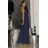 Women's Strapless Long Satin Party Dress (34-42) POLISH FASHION PMLEL24NATHALIE dark blue 40