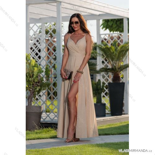 Women's Strapless Long Satin Party Dress (34-42) POLISH FASHION PMLEL24NATHALIE