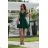 Women's Strapless Long Satin Party Dress (34-42) POLISH FASHION PMLEL24NATHALIE Green 