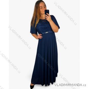 Women's Long Knitted Turtleneck Short Sleeve Dress (S/M ONE SIZE) ITALIAN FASHION IMM22FD51751