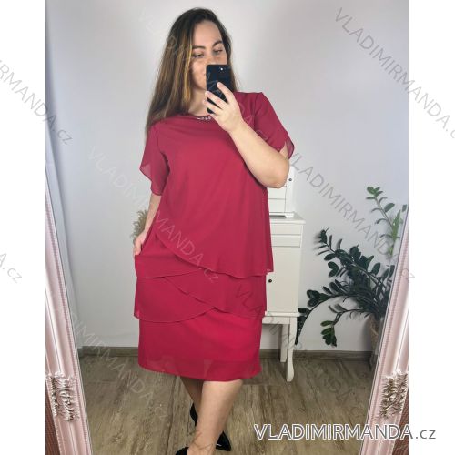 Women's short sleeve dress oversized (L-3XL) POLISH FASHION FMF24LEONA
