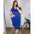 Women's short sleeve dress oversized (L-3XL) POLISH FASHION PMF20013, Colour   Royal blue, Size   46
