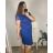 Women's short sleeve dress oversized (L-3XL) POLISH FASHION PMF20013, Colour   Royal blue, Size   46