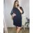 Women's short sleeve dress oversized (L-3XL) POLISH FASHION PMF20013 - Colour   dark blue - Size   54