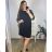 Women's short sleeve dress oversized (L-3XL) POLISH FASHION PMF20013 - Colour   black - Size   48