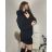 Kabátek košilový flaušový na knoflíčky dámský (S/M ONE SIZE) ITALSKÁ MÓDA IMWD217059 black S/M