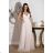 Women's Plus Size (42-46) Long Elegant Party Sleeveless Dress POLISH FASHION PMLBC23265-10 béžová 48