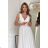 Women's Plus Size (42-46) Long Elegant Party Sleeveless Dress POLISH FASHION PMLBC23265-10 white 34