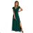 411-1 CRYSTAL long shimmering dress with a neckline - green - Colour   Green
 - Size   2XL