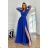 Women's Plus Size (42-46) Long Elegant Party Sleeveless Dress POLISH FASHION PMLBC23265-10 blue 38