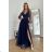 Women's Plus Size (42-46) Long Elegant Party Sleeveless Dress POLISH FASHION PMLBC23265-10 dark blue 46