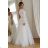 Women's Plus Size (42-46) Long Elegant Party Sleeveless Dress POLISH FASHION PMLBC23265-10 white 40