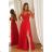 Women's Plus Size (42-46) Long Elegant Party Sleeveless Dress POLISH FASHION PMLBC23265-10 red 40