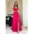 Women's Plus Size (42-46) Long Elegant Party Sleeveless Dress POLISH FASHION PMLBC23265-10 raspberry 36