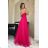 Women's Plus Size (42-46) Long Elegant Party Sleeveless Dress POLISH FASHION PMLBC23265-10 raspberry 36