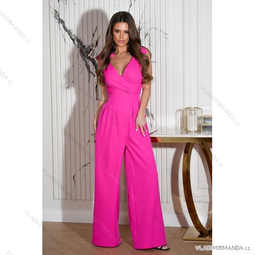 Women's Plus Size (42-46) Long Elegant Party Sleeveless Dress POLISH FASHION PMLBC23265-10 dark pink 34