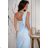 Women's Plus Size (42-46) Long Elegant Party Sleeveless Dress POLISH FASHION PMLBC23265-10 blue 34