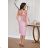 Women's Plus Size (42-46) Long Elegant Party Sleeveless Dress POLISH FASHION PMLBC23265-10 pink 34