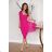 Women's Plus Size (42-46) Long Elegant Party Sleeveless Dress POLISH FASHION PMLBC23265-10 dark pink 34