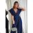 Women's Plus Size (42-46) Long Elegant Party Sleeveless Dress POLISH FASHION PMLBC23265-10 dark blue 34