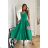Women's Plus Size (42-46) Long Elegant Party Sleeveless Dress POLISH FASHION PMLBC23265-10 Green 34