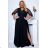 Women's Plus Size (42-46) Long Elegant Party Sleeveless Dress POLISH FASHION PMLBC23265-10 -   black -   52