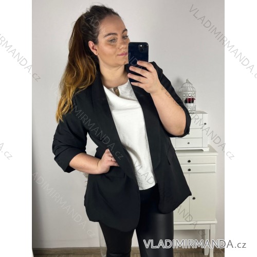 Set elegant jacket long sleeve and pants women (S / M ONE SIZE) ITALIAN FASHION IMM211392 - Colour   black - Size   56