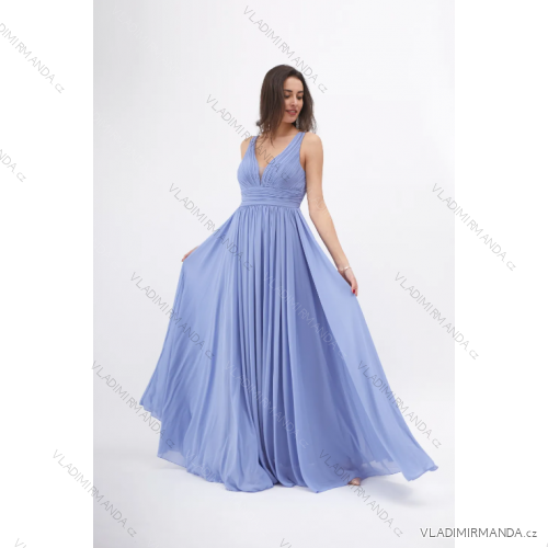 Women's Strapless Long Party Dress (S/M ONE SIZE) ITALIAN FASHION IMPSH2360055 -   Light blue -   S / M