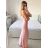 Elegant formal dress with straps for women (S / M ONE SIZE) ITALIAN FASHION IM321576 -   light green -   S / M / L