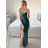 Elegant formal dress with straps for women (S / M ONE SIZE) ITALIAN FASHION IM321576 -   light green -   S / M / L